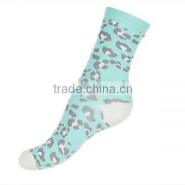 Mint Green Leopard women socks nylon