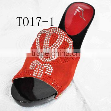 T017-1 crystal shoes slippers for women 2015