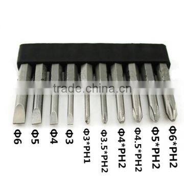 6Pcs Cross Phillips Screwdriver Bit+4pcs Slotted Screwdriver Bit Electric screwdriver Bits 50mm length AR-19