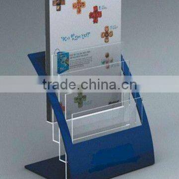 High quality clear tabletop acrylic brochure holder with several compartments