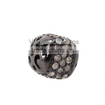 92.5 Silver Diamond Beads Finding Jewelry Pave Diamond Beads Finding,Diamonds Beads, Wholesale beads for jewelry,