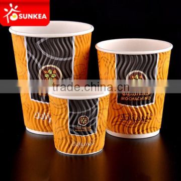 Disposable corrugated ripple wall paper cup