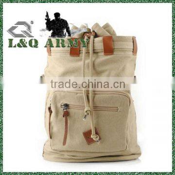 Woman Man Canvas Leather Backpack