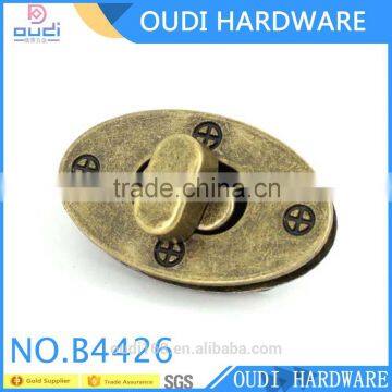 Popular antique brass turn lock designed for lady handbag accessories with high quality