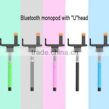 2015 hot sale extendable bluetooth wireless monopod selfie stick in tripod