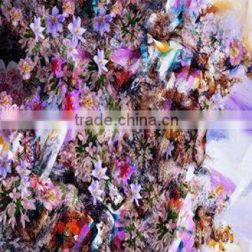 Digital printed silk scarf