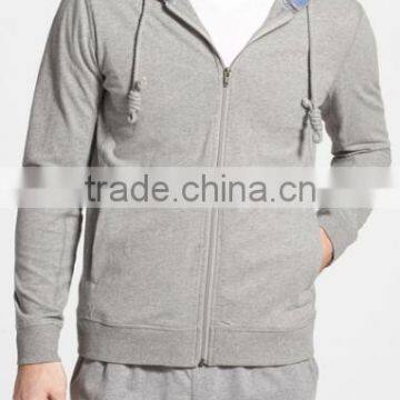 High Quality Sporty Hooded Pajama Top For Men With Zip Front photo-2