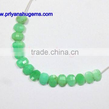 Chrysoprase Hand made 10*14 mm Faceted Oval shape, 6" Strand length 100% Natural gemstones