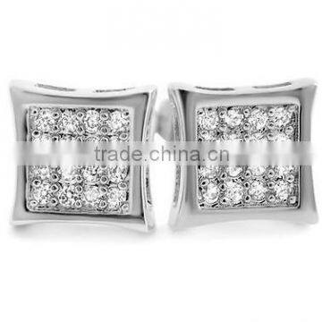 Sterling Silver square Cz Earrings