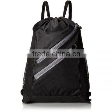 Durable Zippered Nylon Sports Canvas Drawstring Backpack Bag photo-2