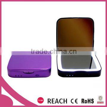 Compact Mirror Mobile Power Bank With Led Lights and Magnification for Multiuse photo-3