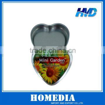 Printed heart shape tin box