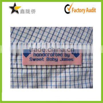 Custom Designed New Style Woven Damask End Fold T Shirt Label