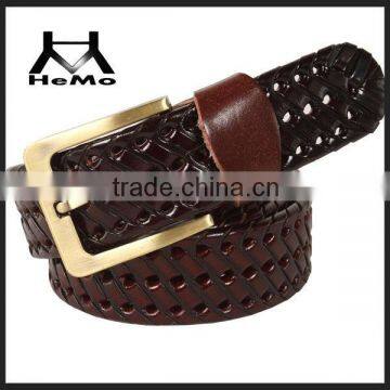 fashionable women genuine leather braided belt