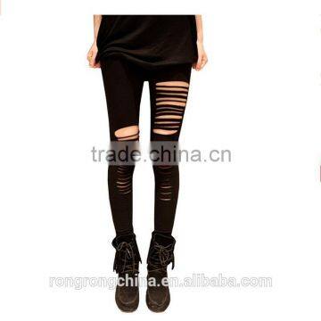 Sexy Women Split the Skinny Black Stretch Leggings Tights Leggings