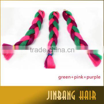 Colorful Synthetic Crochet Braiding Hair Extension Synthetic Ombre Marley Hair Braid Rainbow Jumbo Braid Hair photo-5