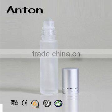 10ml empty glass roll on bottle assembly with plastic roller ball and aluiminum cap