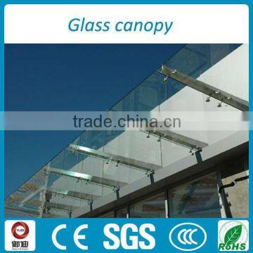 commercial tempered glass canopy design