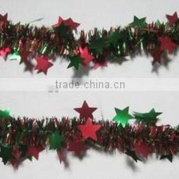 Red and Green Color Matte Christmas Tinsel Garland