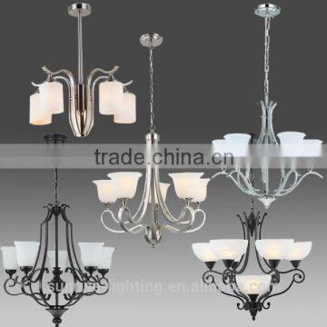 Modern luxury white glass shade chandelier for hotel