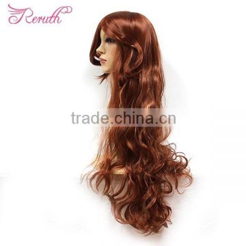 OEM fashion style pretty human hair wave wig natural color