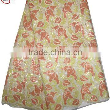 CL8468-5 new coming high quality organza lace soft material new design nice pattern for making parry dress