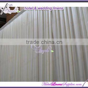 300*600cm ivory factory direct sale European Style wedding backdrop curtains with box pleats