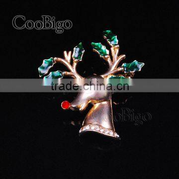 Fashion Jewelry Charming Deer Head Rhinestone Pin Brooch Wedding Invitation Christmas Party Gift Apparel Accessories photo-4
