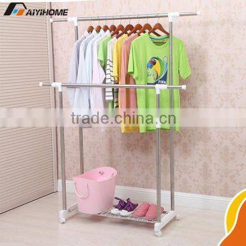 Garment usage lifting clothes rack,steel structure pipe rack,height adjustable chrome coat stand rack