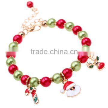 holiday jewelry High quality pearl multicolor beads charms bracelets forChristmas
