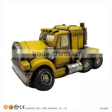 Polyresin Coin Box Miniature Trailer Truck Model