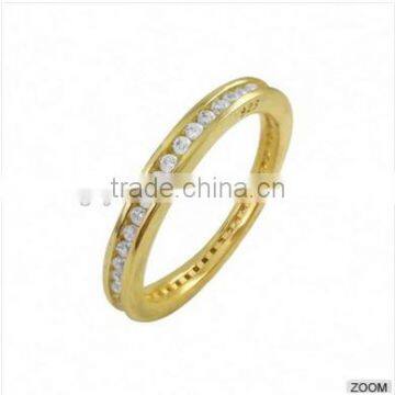Gold Plated 925 Sterling Silver Light cz Silver Ring