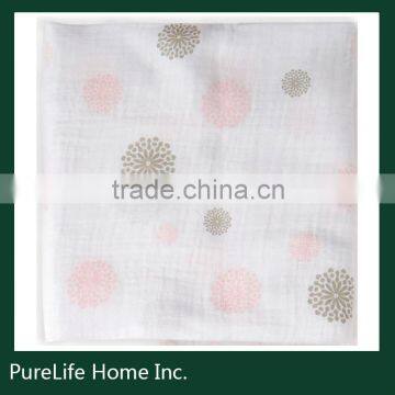 SZPLH 100% Cotton Fabric Muslin Baby Blanket For Swaddle Blanket In 47x47''