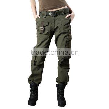 womens cheap match garments cargo pants with 10 pockets