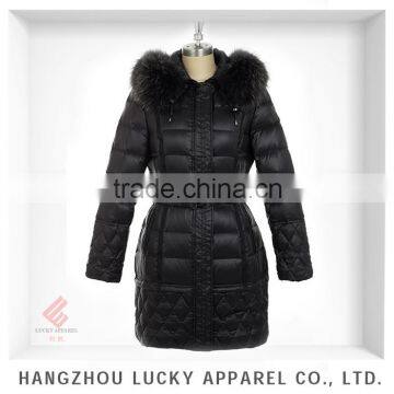 european style women fashion real fur down feather garment LK15040