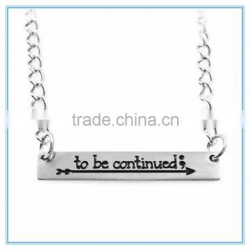 To Be Continued Semicolon & Arrow Necklace With Cable Chain