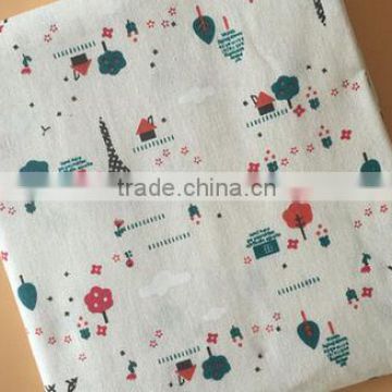 Cartoon tower pattern linen fabrics background fabric