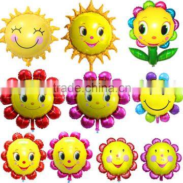 All set sun flower / rainbow / slime face foil aluminium helium balloon