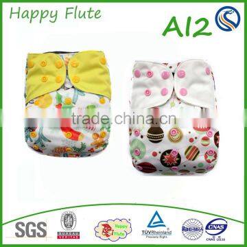 Happy Flute new design prints baby cloth diapers double row snaps cheap cloth diapers high quality