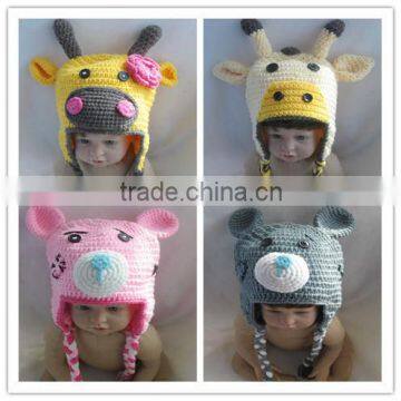 High quality personalized baby hats handmade crochet animal hat