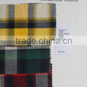 100% cotton check design fabric for shirting stock for men\s shirt fabric