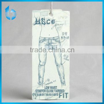 Custom direct factory made hangtag for girls' contoured-fit jeans