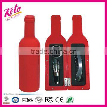 Creative gift wine bottle shape 3 pcs wine opener gift set