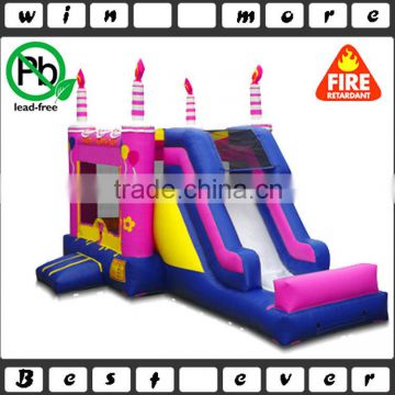 latest commercial used birthday cake inflatable bounce land, kids and adults combo                        
                                                                                Supplier's Choice