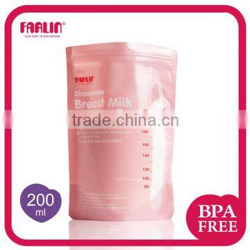 Farlin BPA Free Standing Zip Gamma Ray Pre-Sterilized 200 ml Breast Milk Storage Bag