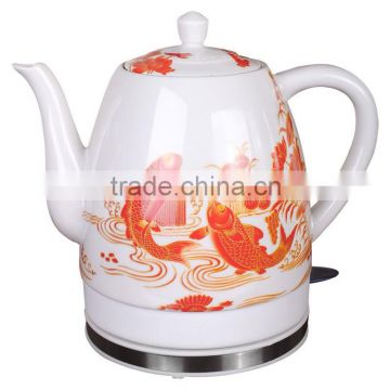 Long mouth white ceramic porcelain tea kettle water kettle electric