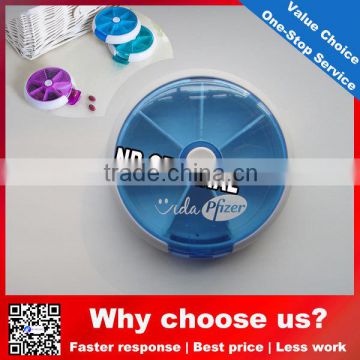 Plastic Pill Box With Lock / 7 days pill box / Round pill box