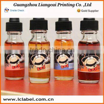 Waterproof e-liquid label sticker e-liquid bottle label