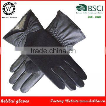 Helilai Customized Leather Gloves Classical Winter Ladies Gloves