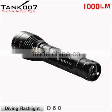 High Power Dive Flashlight 1000Lumen Underwater 200m TANK007 D60